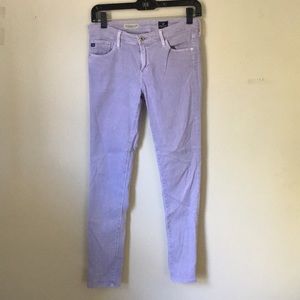 AG denim the Legging Ankle lavender jeans